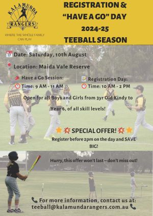 Kalamunda Rangers – Teeball Have A Go Day